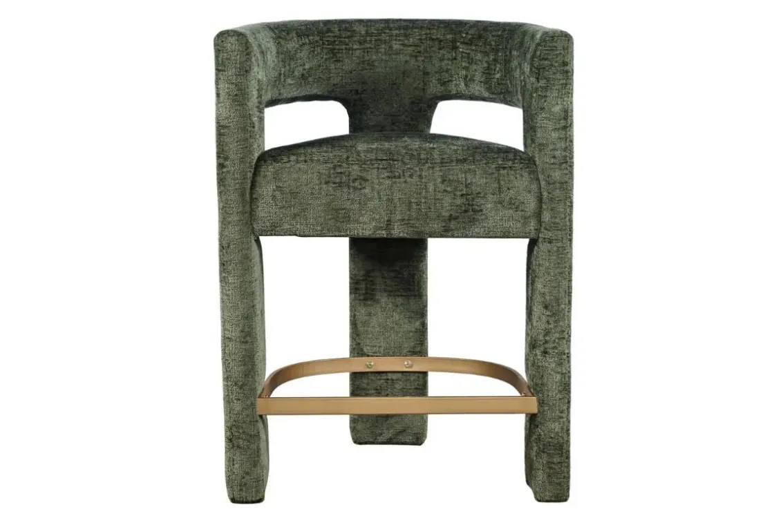 Mor Furniture Leslie Upholstered Counter Height Stool In Rust
