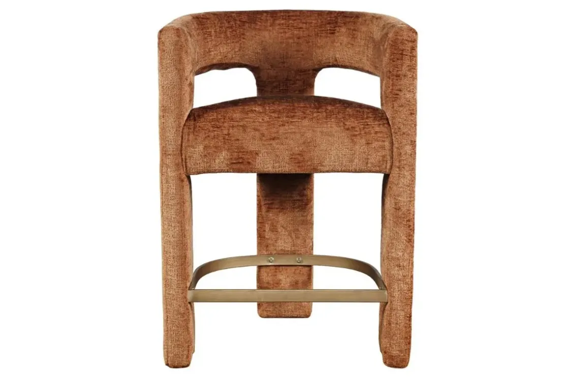 Mor Furniture Leslie Upholstered Counter Height Stool In Rust