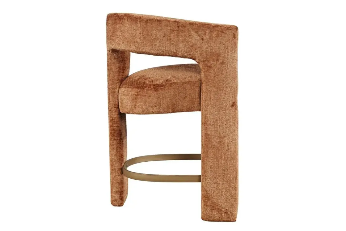 Mor Furniture Leslie Upholstered Counter Height Stool In Rust