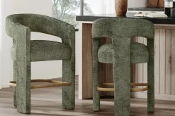 Mor Furniture Leslie Upholstered Counter Height Stool In Rust