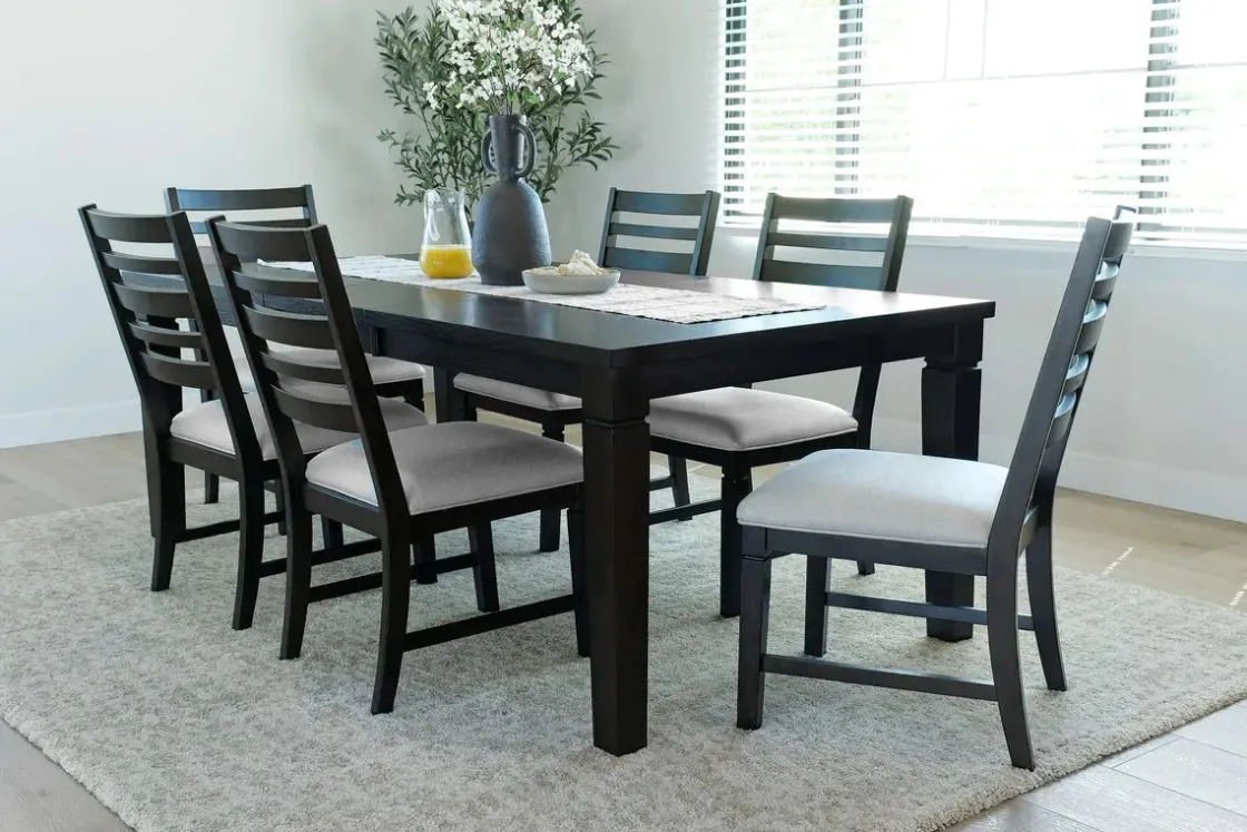 Mor Furniture Lincoln Dining Table & 6 Chairs In Dark Espresso