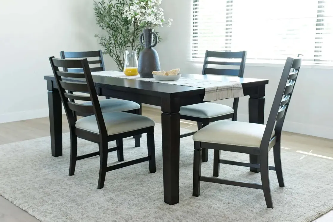 Mor Furniture Lincoln Dining Table & 4 Chairs In Dark Espresso