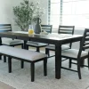 Mor Furniture Lincoln Dining Table, 4 Chairs & Bench In Dark Espresso