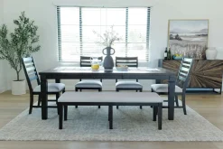 Mor Furniture Lincoln Dining Table, 4 Chairs & Bench In Dark Espresso