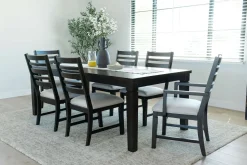 Mor Furniture Lincoln Dining Table, 4 Chairs & 2 Arm Chairs In Dark Espresso