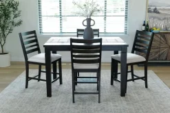 Mor Furniture Lincoln Square Counter Height Dining Table & 4 Stools In Dark Espresso