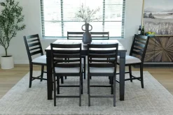 Mor Furniture Lincoln Square Counter Height Dining Table & 6 Stools In Dark Espresso