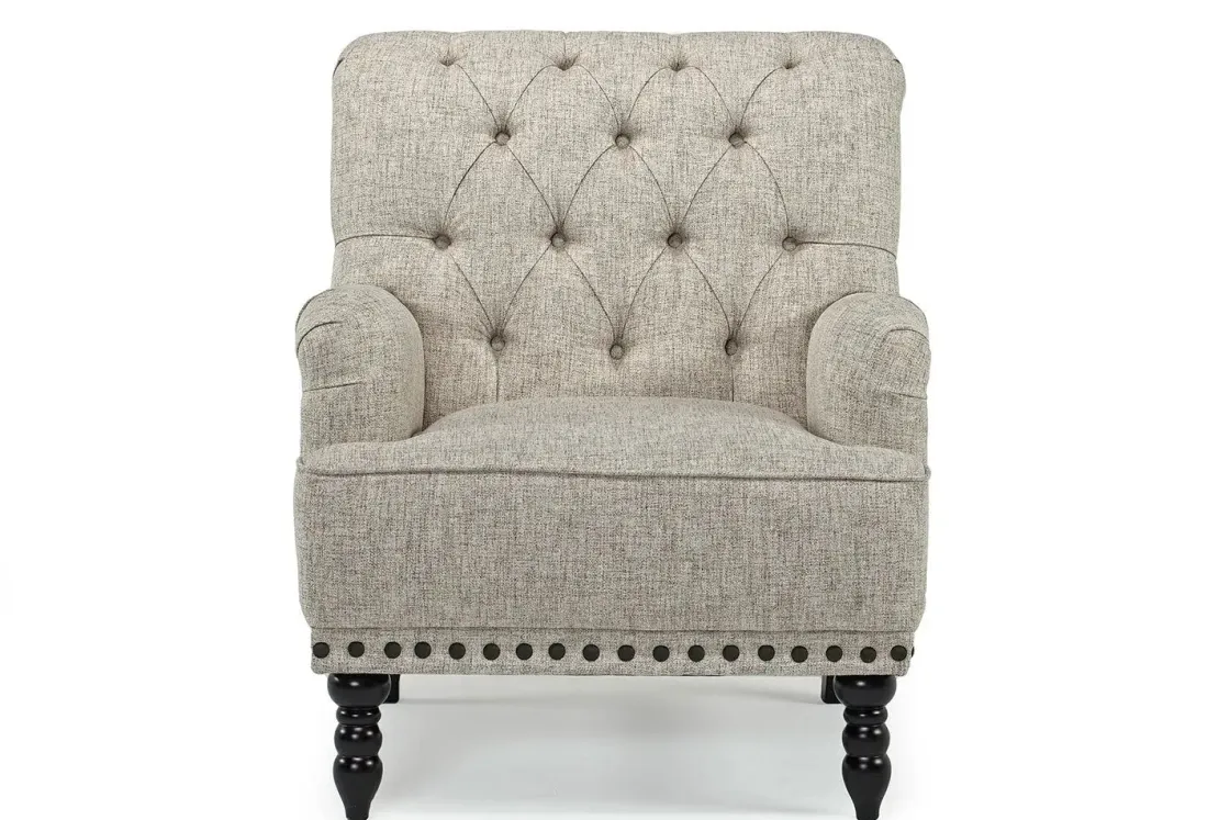 Mor Furniture Linen Accent Chair In Stone