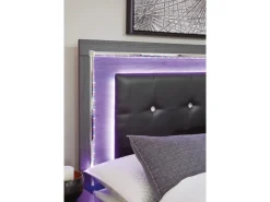 Mor Furniture Lodanna Panel Bed, Dresser, Mirror & Nightstand In Gray