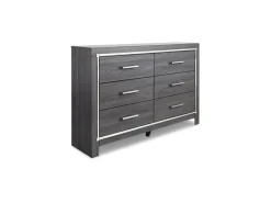 Mor Furniture Lodanna Panel Bed, Dresser, Mirror & Nightstand In Gray