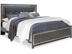 Mor Furniture Lodanna Panel Bed, Dresser, Mirror & Nightstand In Gray