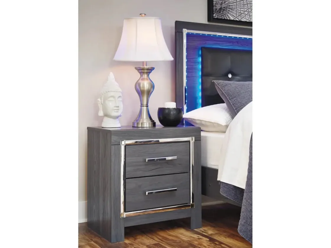 Mor Furniture Lodanna Panel Bed, Dresser, Mirror & Nightstand In Gray