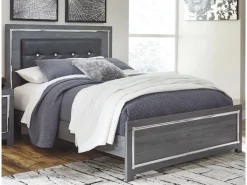 Mor Furniture Lodanna Panel Bed In Gray, Full
