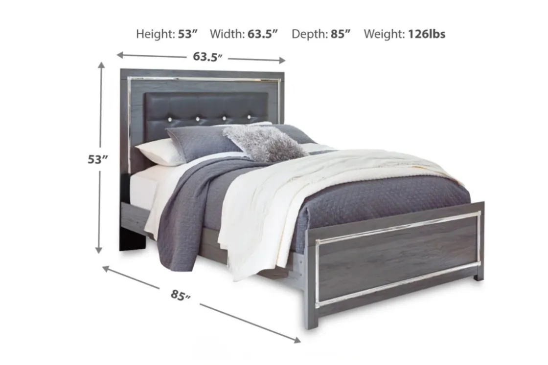 Mor Furniture Lodanna Panel Bed In Gray, Full