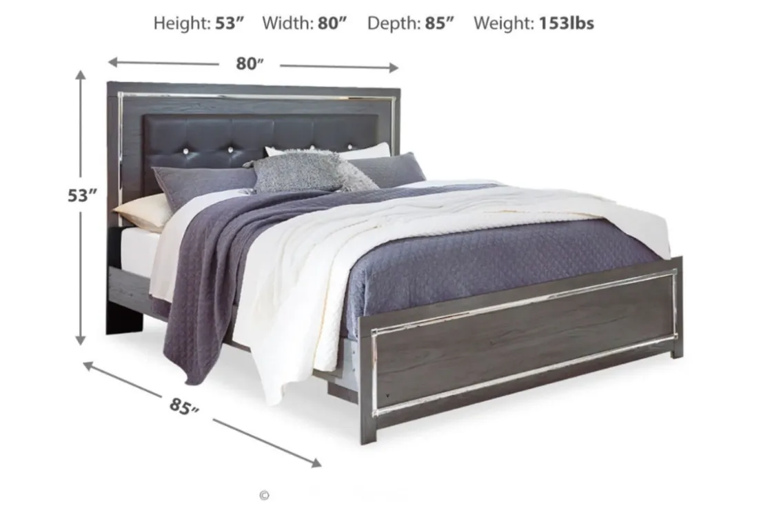Mor Furniture Lodanna Panel Bed In Gray, Full