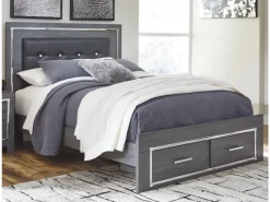 Mor Furniture Lodanna Panel Bed W/ Storage In Gray, Full