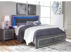 Mor Furniture Lodanna Panel Bed W/ Storage In Gray, Full