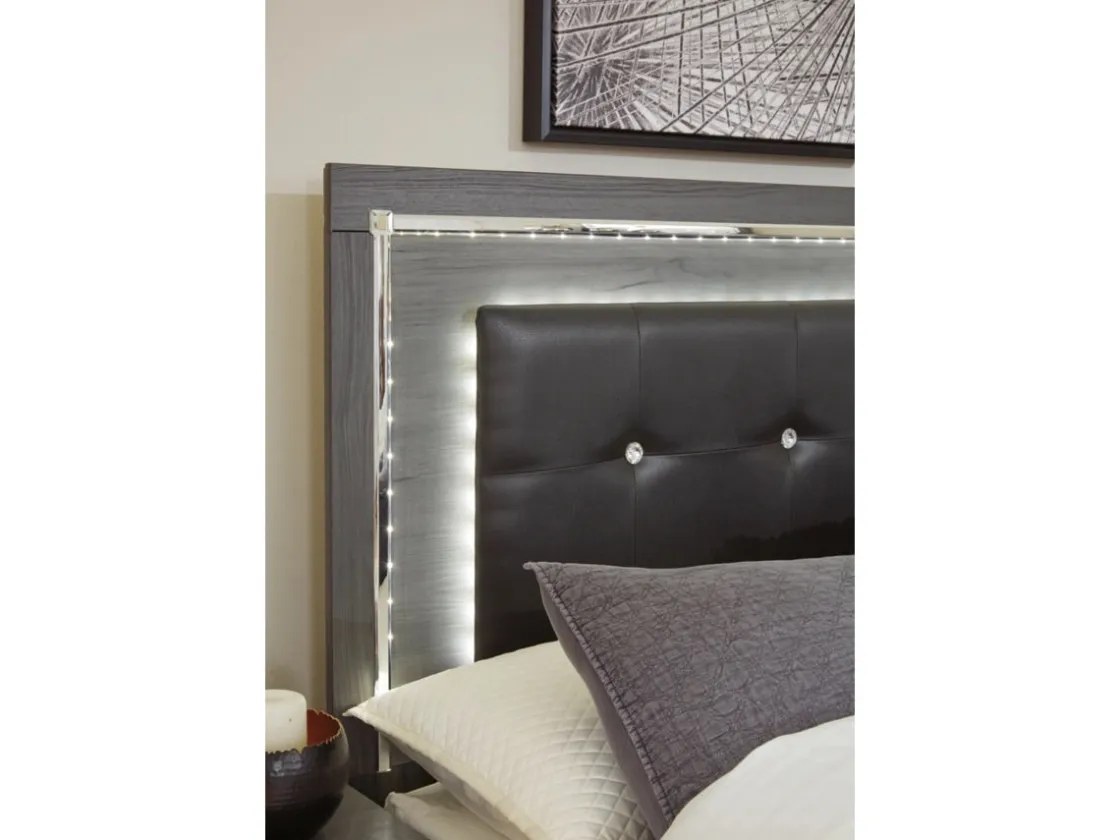 Mor Furniture Lodanna Panel Bed W/ Storage, Dresser, Mirror & Nightstand In Gray, Full