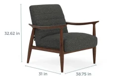 Mor Furniture Louise Accent Chair In Sherpa Gray