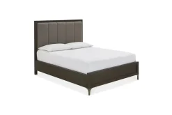 Mor Furniture Lucerne Upholstered Panel Bed In Vintage Coffee, Queen