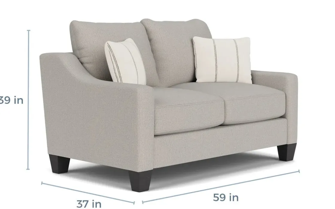 Mor Furniture Lucy Loveseat In Splash Linen