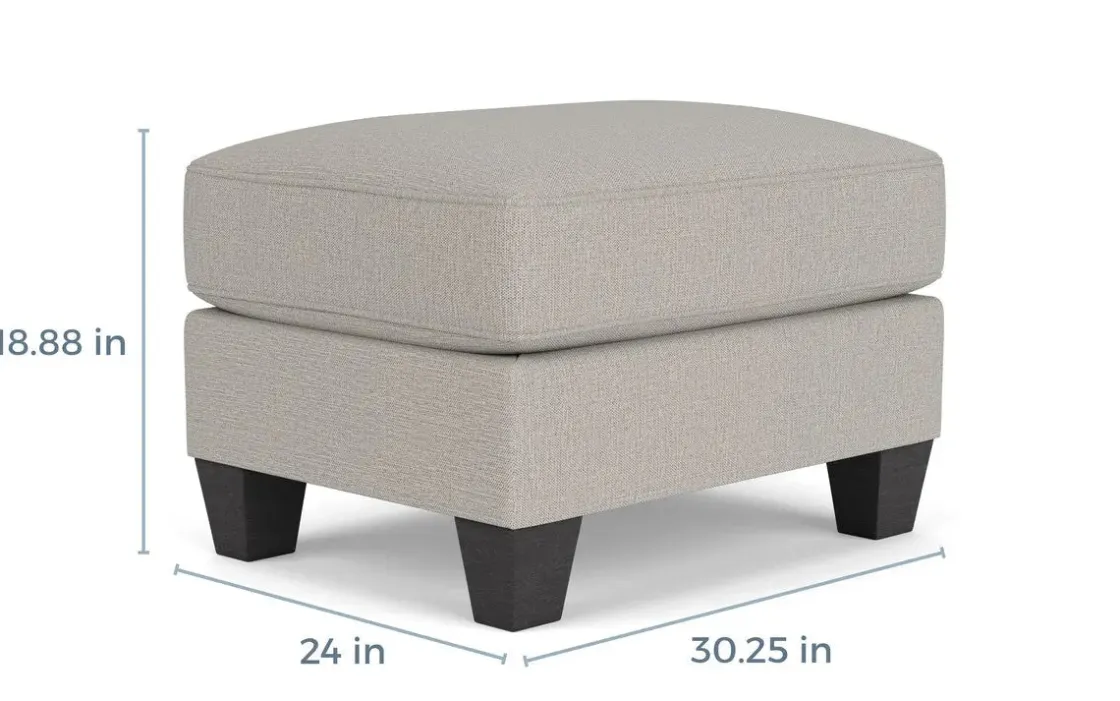 Mor Furniture Lucy Ottoman In Splash Linen