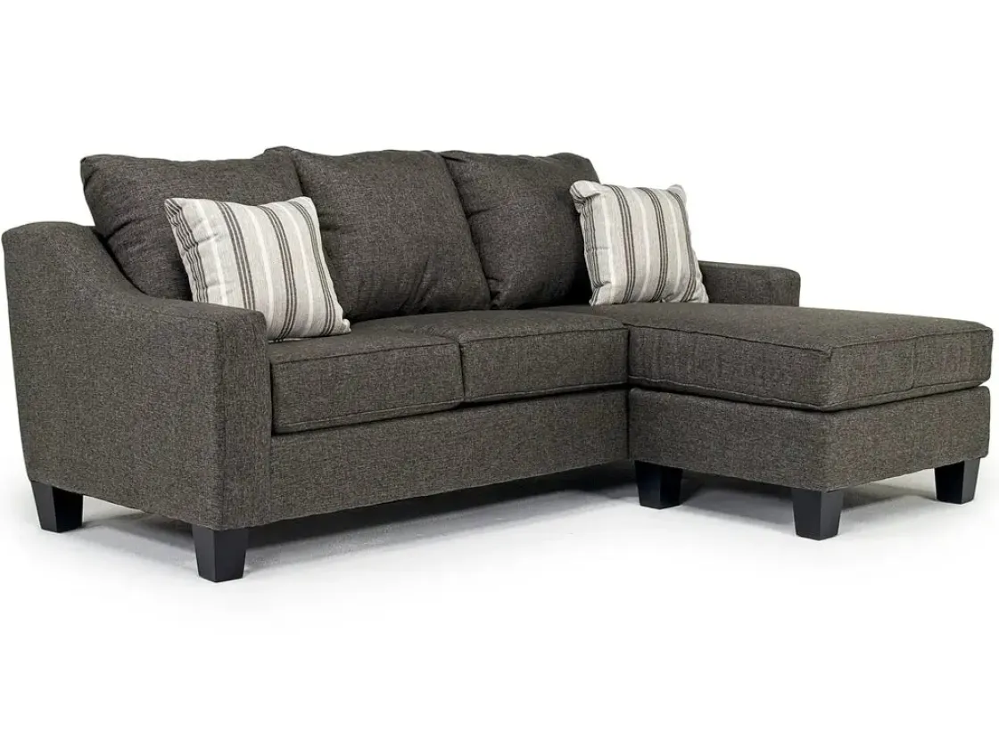 Mor Furniture Lucy Reversible Sofa Chaise In Splash Charcoal