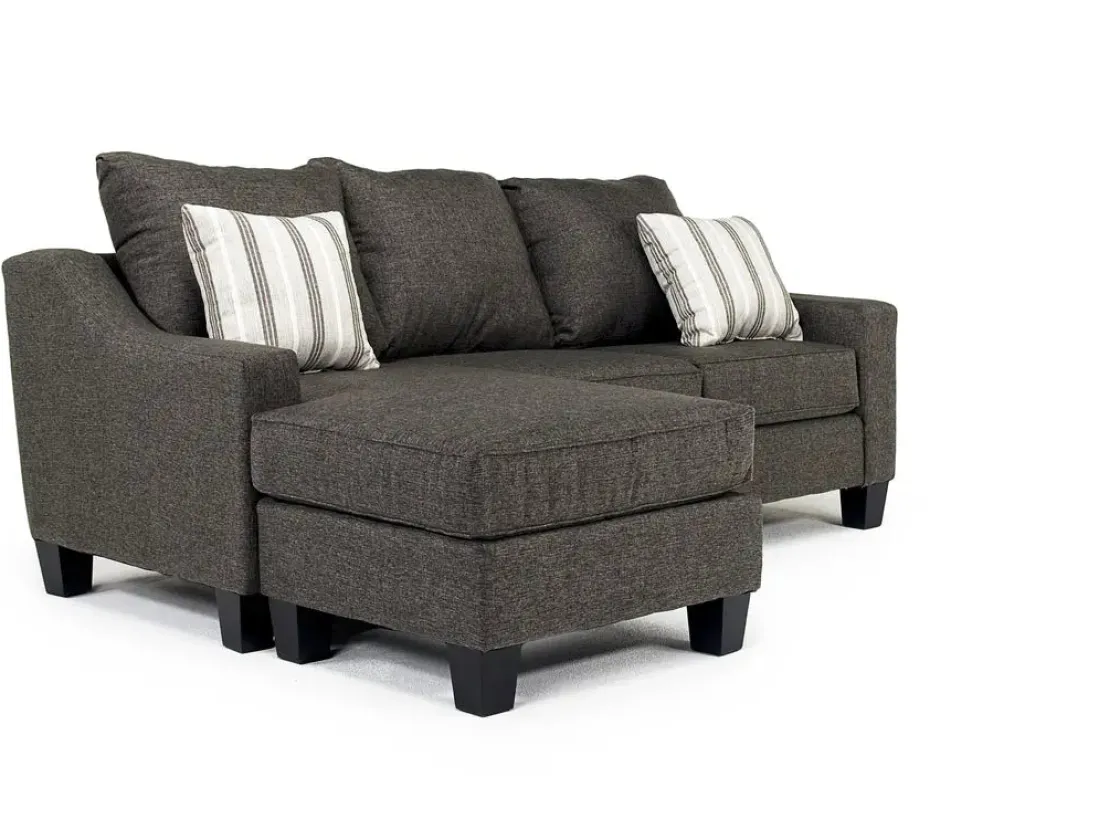 Mor Furniture Lucy Reversible Sofa Chaise In Splash Charcoal