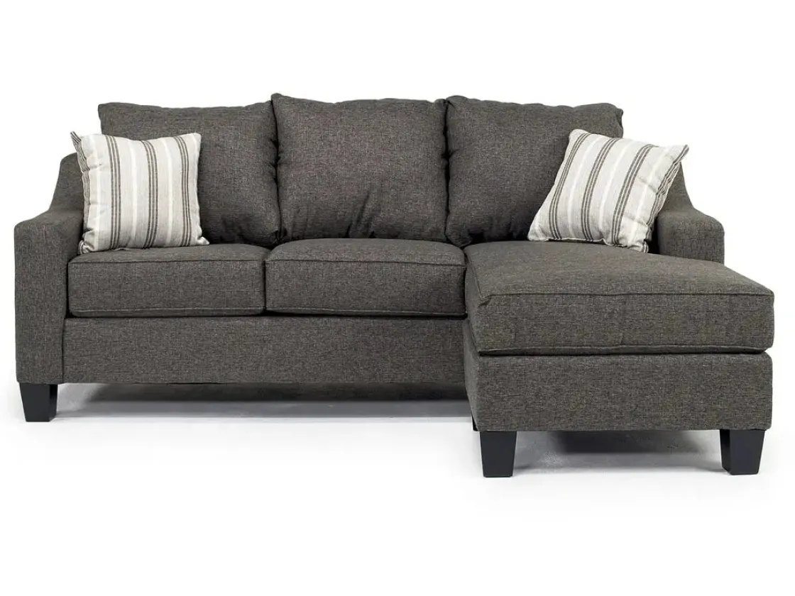 Mor Furniture Lucy Reversible Sofa Chaise In Splash Charcoal