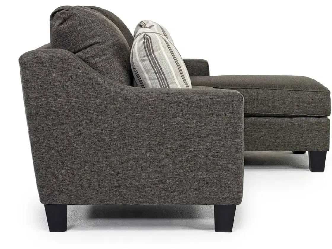 Mor Furniture Lucy Reversible Sofa Chaise In Splash Charcoal