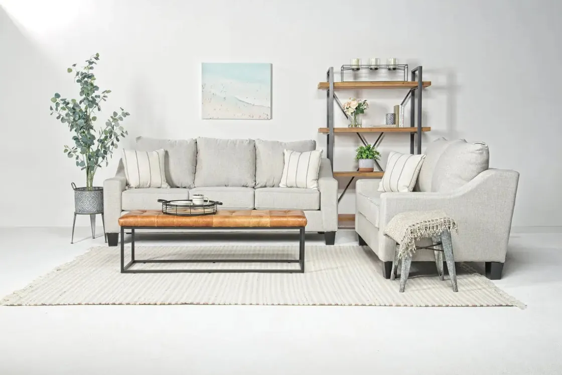 Mor Furniture Lucy Sofa & Loveseat In Splash Linen