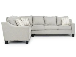 Mor Furniture Lucy Tux Queen Sleeper Sectional W/ Mattress In Splash Charcoal, Left Facing