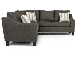Mor Furniture Lucy Tux Queen Sleeper Sectional W/ Mattress In Splash Charcoal, Left Facing