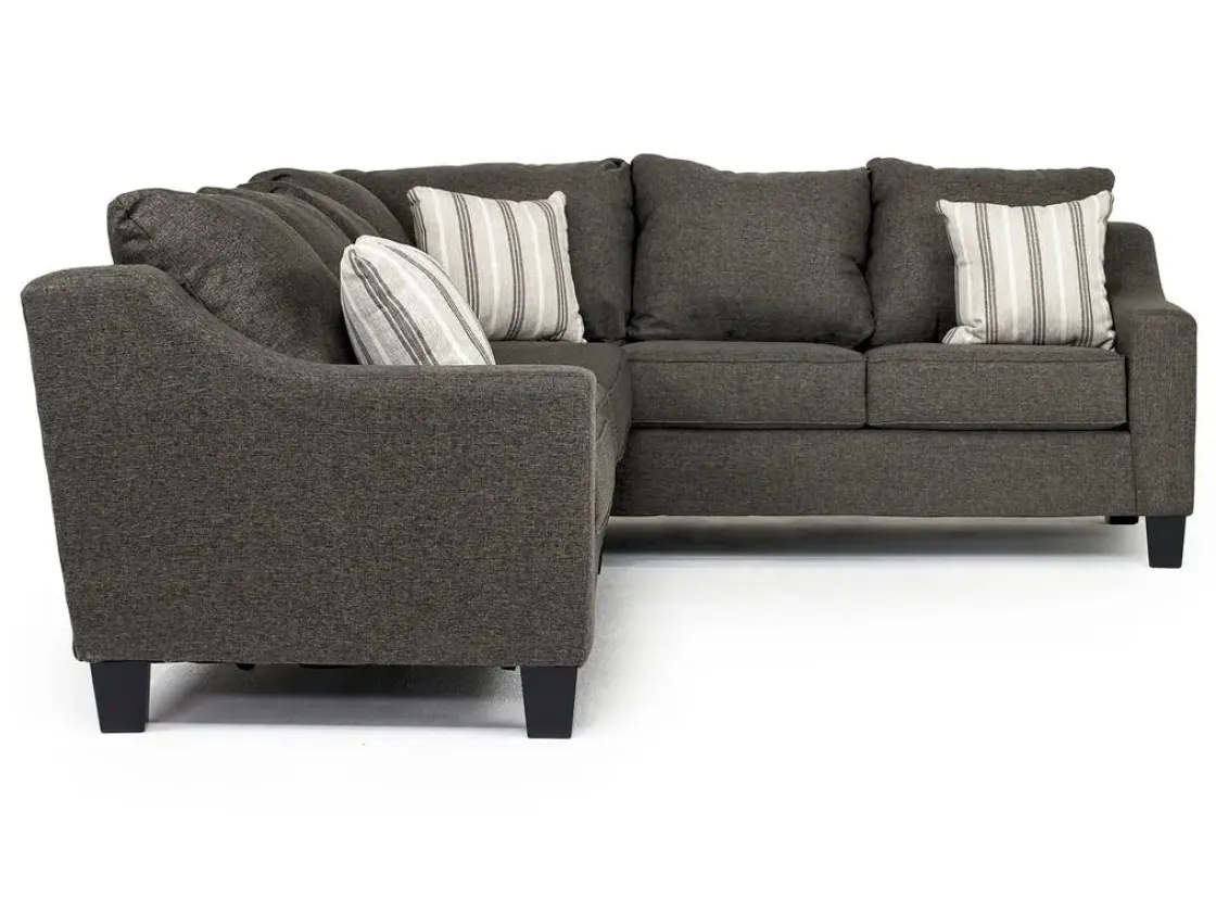 Mor Furniture Lucy Tux Queen Sleeper Sectional W/ Mattress In Splash Charcoal, Left Facing
