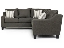 Mor Furniture Lucy Tux Queen Sleeper Sectional W/ Mattress In Splash Charcoal, Left Facing