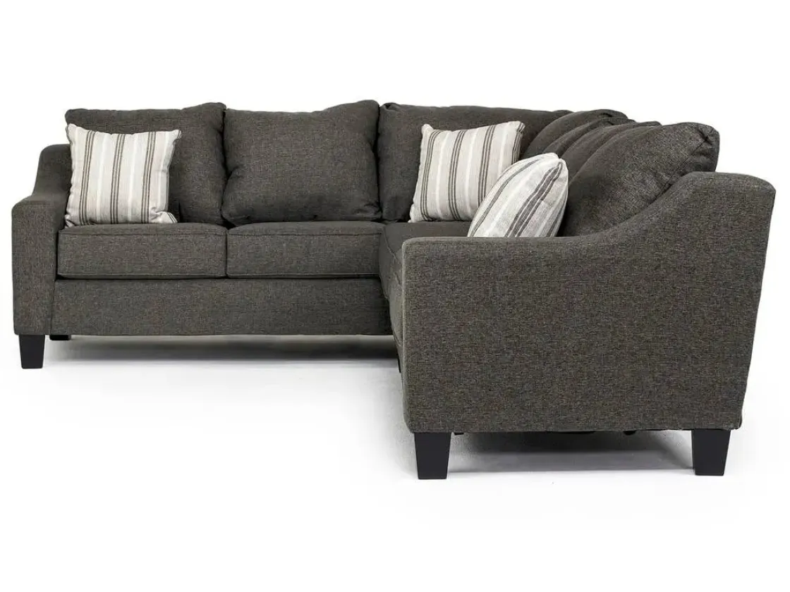 Mor Furniture Lucy Tux Queen Sleeper Sectional W/ Mattress In Splash Charcoal, Left Facing