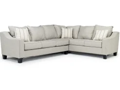 Mor Furniture Lucy Tux Queen Sleeper Sectional W/ Mattress In Splash Charcoal, Left Facing