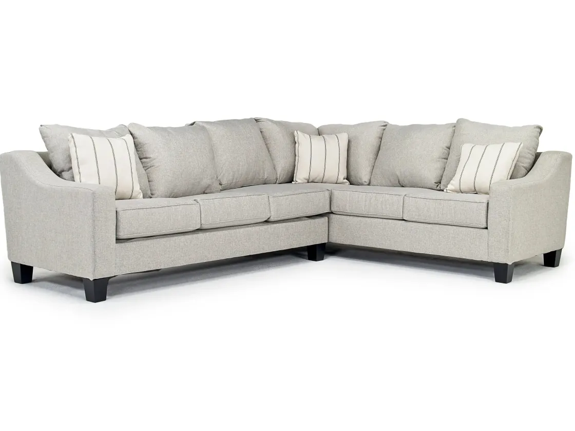 Mor Furniture Lucy Tux Queen Sleeper Sectional W/ Mattress In Splash Charcoal, Left Facing