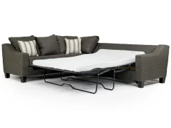 Mor Furniture Lucy Tux Queen Sleeper Sectional W/ Mattress In Splash Charcoal, Left Facing