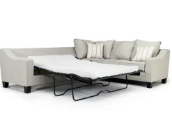 Mor Furniture Lucy Tux Queen Sleeper Sectional W/ Mattress In Splash Charcoal, Left Facing