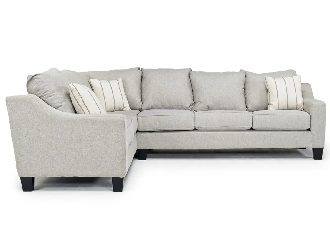 Mor Furniture Lucy Tux Queen Sleeper Sectional In Splash Linen, Right Facing
