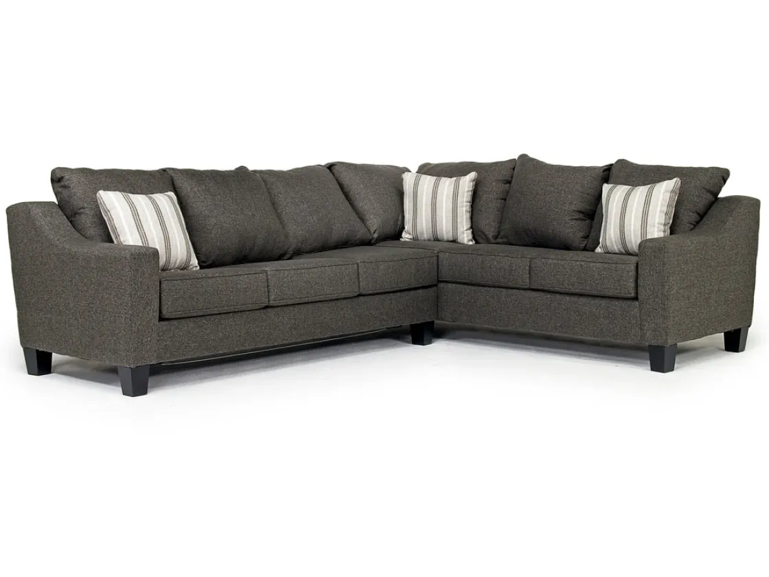Mor Furniture Lucy Tux Queen Sleeper Sectional In Splash Linen, Right Facing