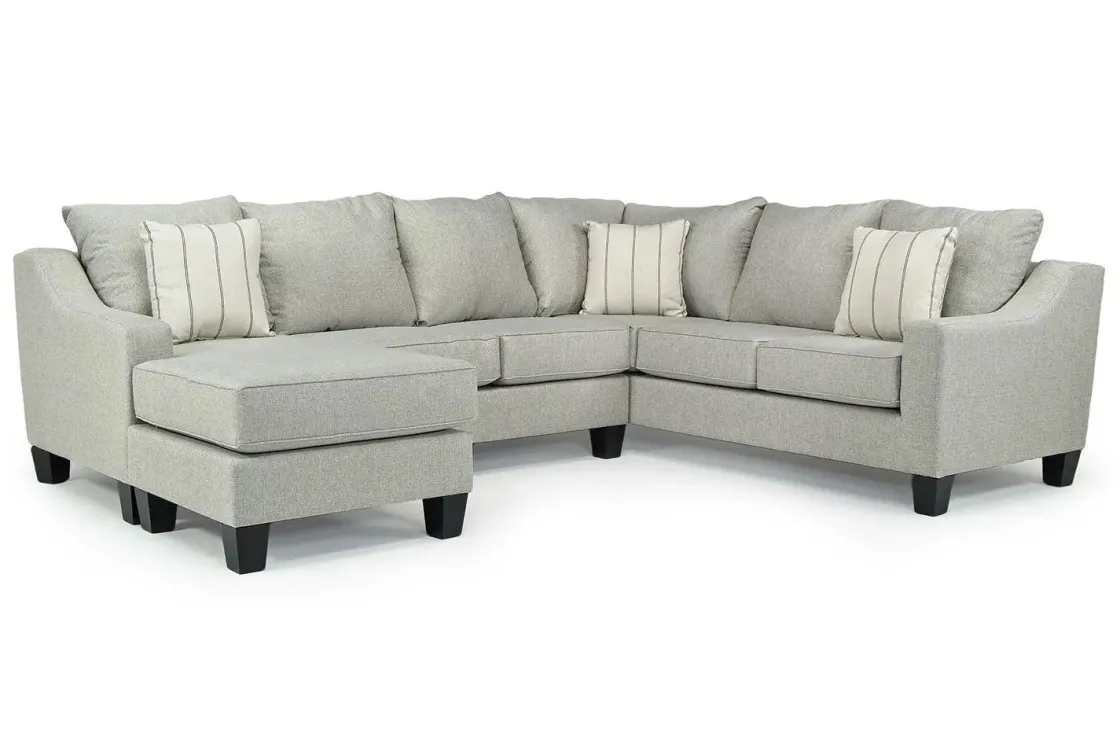 Mor Furniture Lucy Tux Sofa Chaise Sectional In Splash Linen, Right Facing