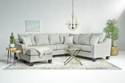 Mor Furniture Lucy Tux Sofa Chaise Sectional In Splash Linen, Right Facing