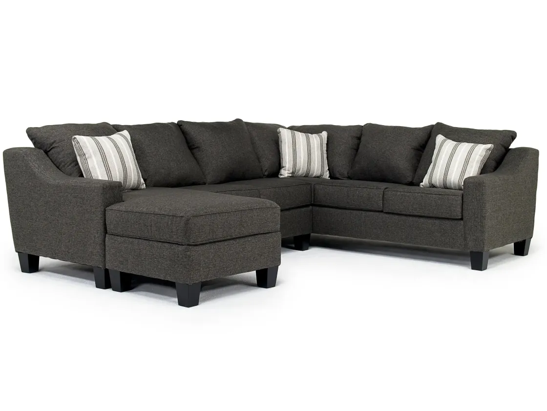 Mor Furniture Lucy Tux Sofa Chaise Sectional In Splash Linen, Right Facing