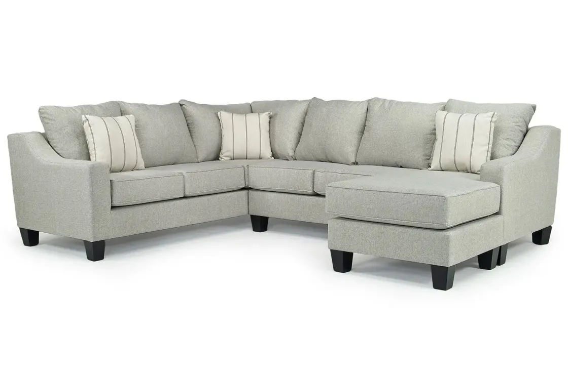 Mor Furniture Lucy Tux Sofa Chaise Sectional In Splash Linen, Right Facing