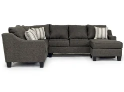 Mor Furniture Lucy Tux Sofa Chaise Sectional In Splash Linen, Right Facing