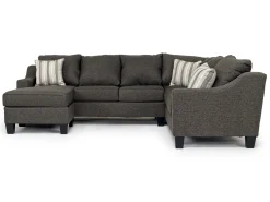 Mor Furniture Lucy Tux Sofa Chaise Sectional In Splash Linen, Right Facing