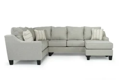 Mor Furniture Lucy Tux Sofa Chaise Sectional In Splash Linen, Right Facing