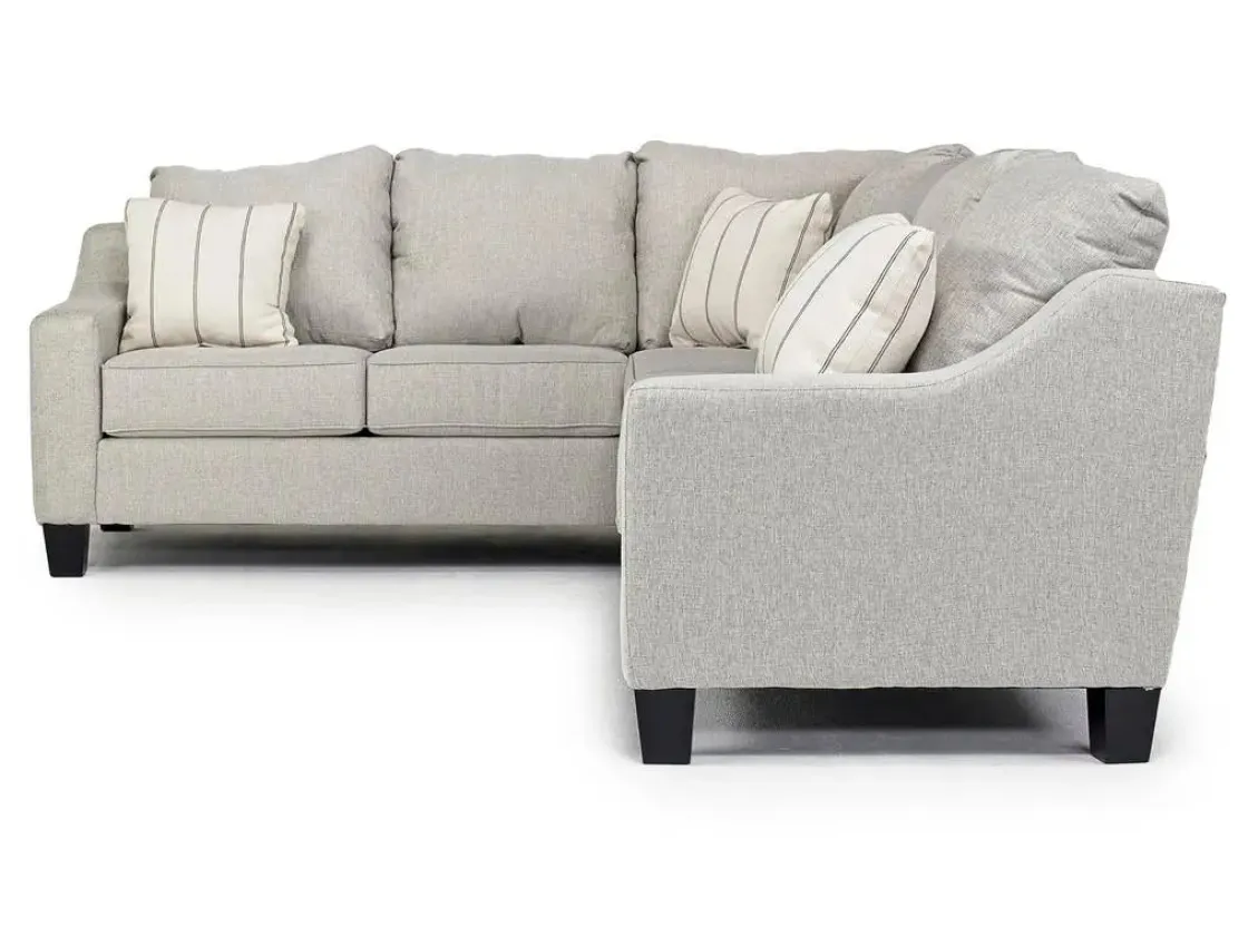 Mor Furniture Lucy Tux Sofa Sectional In Splash Charcoal, Right Facing